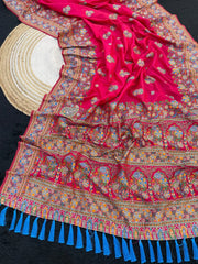 Pashmina Kashmiri Meenakari Silk Saree