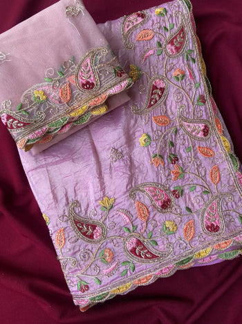 Floral Embroiery Handwork Special Saree