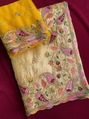 Floral Embroiery Handwork Special Saree