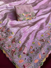 Floral Embroiery Handwork Special Saree