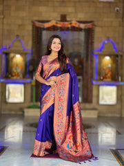 Harmony Paithani Soft Silk Meenakari Peacock Pallu Saree