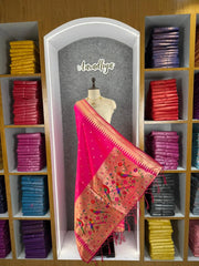 Pure Zari Temple Parrot Paithani Dupatta