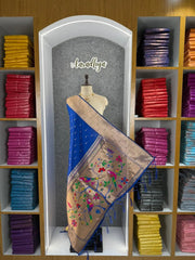 Pure Zari Triple Muniya Border Parrot Paithani Dupatta