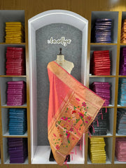 Pure Zari Triple Muniya Border Parrot Paithani Dupatta