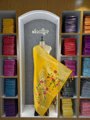 Pure Zari Triple Muniya Border Parrot Paithani Dupatta