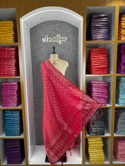Pure Zari Weaving Viscose Silk Bandhani Dupatta