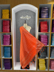 Pure Zari Weaving Viscose Silk Bandhani Dupatta