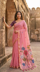 Premium Soft Muga Cotton Rich Flowery Pallu Saree