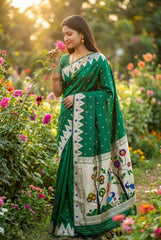 Soft Paithani Silk Peacock Pallu Saree