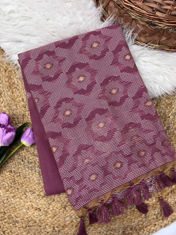 Chanderi Mul Cotton Jamdani Weaving Saree