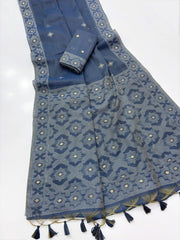 Chanderi Mul Cotton Jamdani Weaving Saree