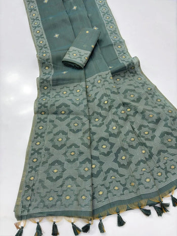 Chanderi Mul Cotton Jamdani Weaving Saree