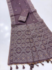 Chanderi Mul Cotton Jamdani Weaving Saree