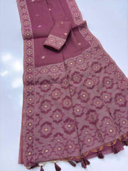 Chanderi Mul Cotton Jamdani Weaving Saree
