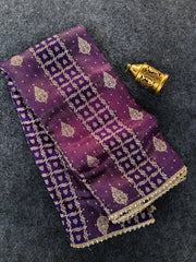 Premium Dola Silk Floral Weaved Pallu Saree