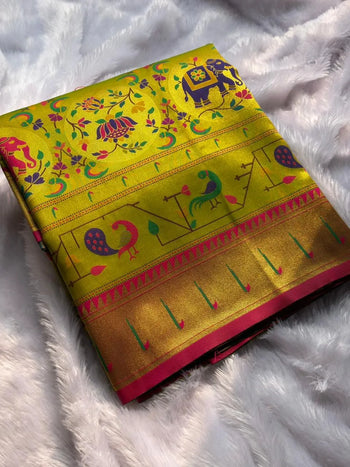 Brocade Tissue Silk Paithani Sarees