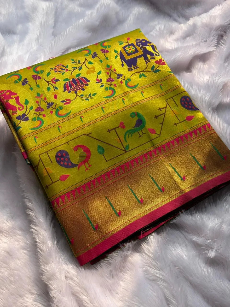 Brocade Tissue Silk Paithani Sarees