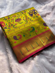 Brocade Tissue Silk Paithani Sarees