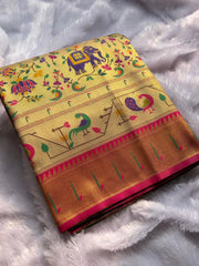 Brocade Tissue Silk Paithani Sarees