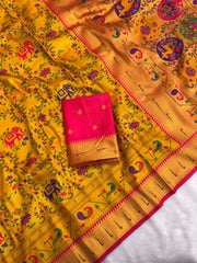Brocade Tissue Silk Paithani Sarees