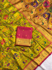 Brocade Tissue Silk Paithani Sarees