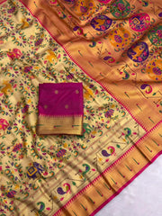 Brocade Tissue Silk Paithani Sarees
