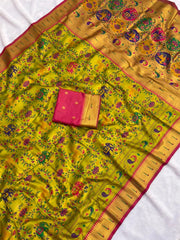 Brocade Tissue Silk Paithani Sarees