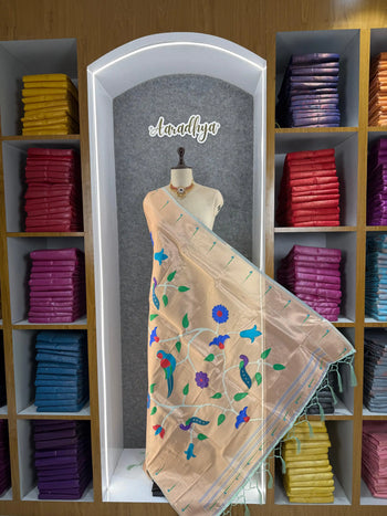 Paithani Jacquard Peacock (Mor) Jaal Dupatta