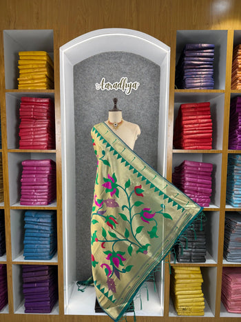 Paithani Soft Silk Lotus Jaal Dupatta