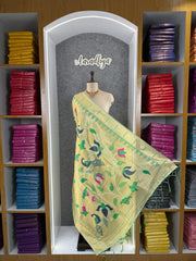 Paithani Soft Silk Lotus Jaal Dupatta