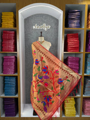 Paithani Soft Silk Lotus Jaal Dupatta