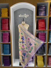 Paithani Soft Silk Lotus Jaal Dupatta