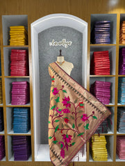 Paithani Soft Silk Lotus Jaal Dupatta