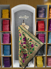 Paithani Soft Silk Lotus Jaal Dupatta