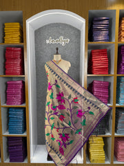 Paithani Soft Silk Lotus Jaal Dupatta