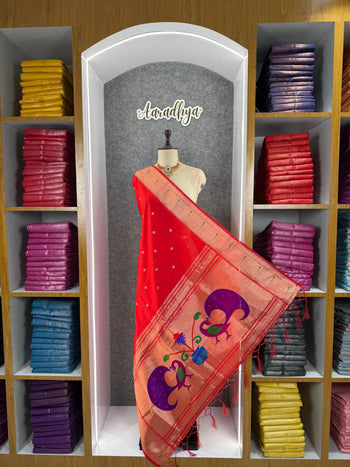 Soft Paithani Silk Peacock Zari Pallu Dupatta | Festive & Wedding Wear