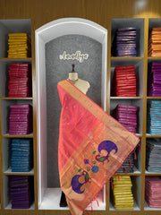 Soft Paithani Silk Peacock Zari Pallu Dupatta | Festive & Wedding Wear