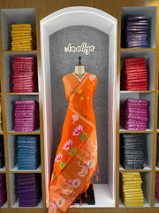 Most Trending Swan Lotus Khadi Raw SIlk Paithani Saree