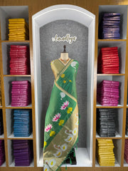 Most Trending Swan Lotus Khadi Raw SIlk Paithani Saree