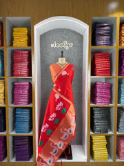 Most Trending Swan Lotus Khadi Raw SIlk Paithani Saree