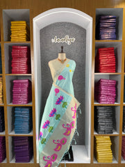 Most Trending Swan Lotus Khadi Raw SIlk Paithani Saree