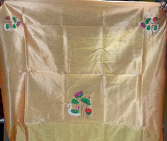 Most Trending Swan Lotus Khadi Raw SIlk Paithani Saree