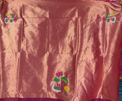 Most Trending Swan Lotus Khadi Raw SIlk Paithani Saree
