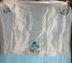 Most Trending Swan Lotus Khadi Raw SIlk Paithani Saree