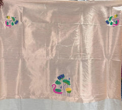 Most Trending Swan Lotus Khadi Raw SIlk Paithani Saree