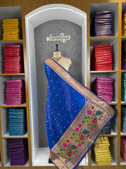 Pure Paithani Silk Weaving Zari Paithani Duppata