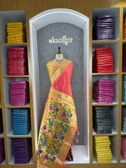 Peacock Pallu & Gold Zari Border Paithani Silk Saree