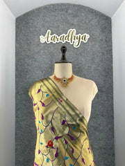 Peacock Pallu & Gold Zari Border Paithani Silk Saree