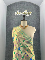 Peacock Pallu & Gold Zari Border Paithani Silk Saree