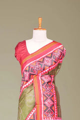 Double Ikkat Printed Gujarati Patola Saree